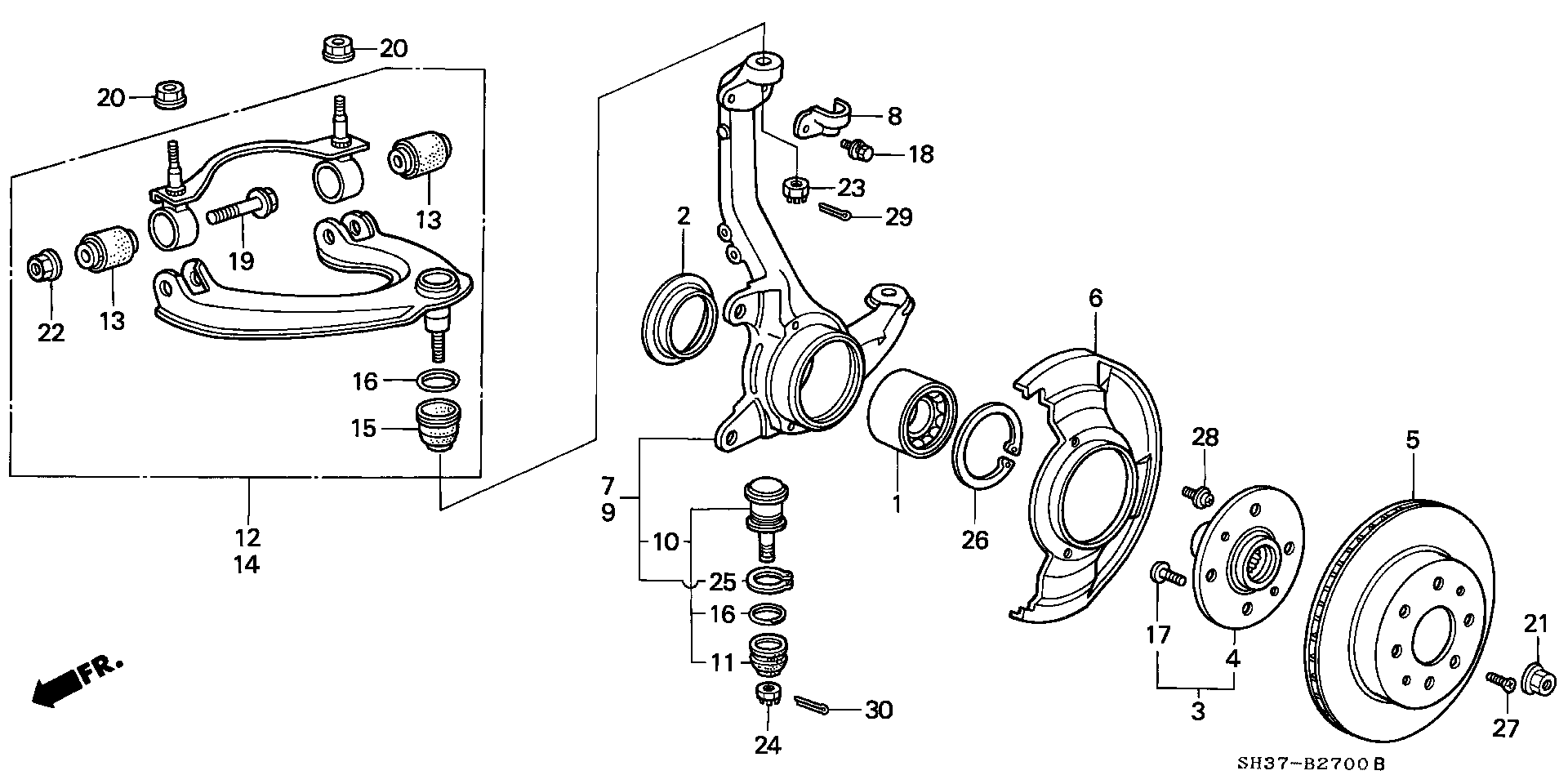 Honda 91055-SB2-960 - Комплект подшипника ступицы колеса unicars.by