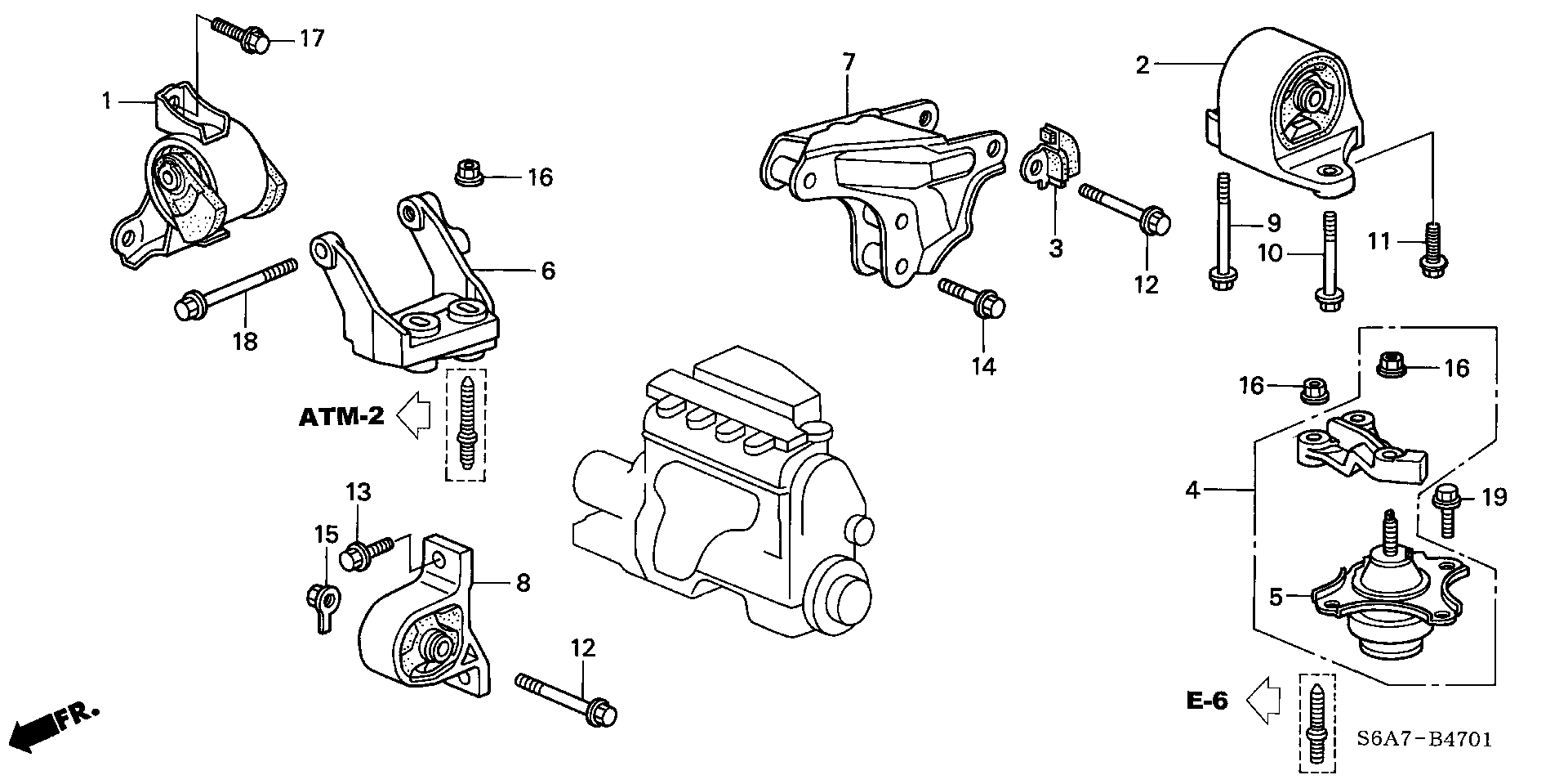 Honda 50840S5A990 - Подушка, опора, подвеска двигателя unicars.by