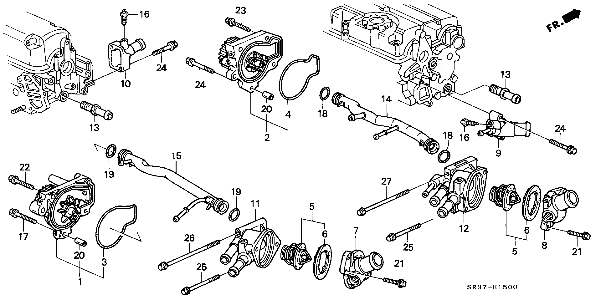 Honda 19 200 P01 003 - Водяной насос unicars.by