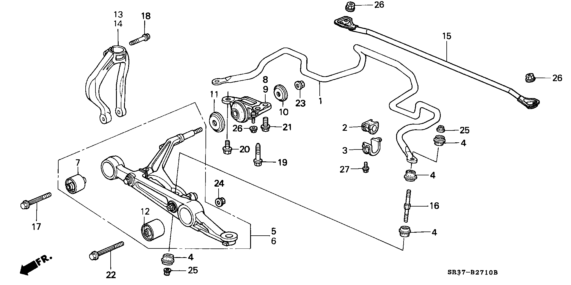 Honda 51360-SR3-A01 - Рычаг подвески колеса unicars.by