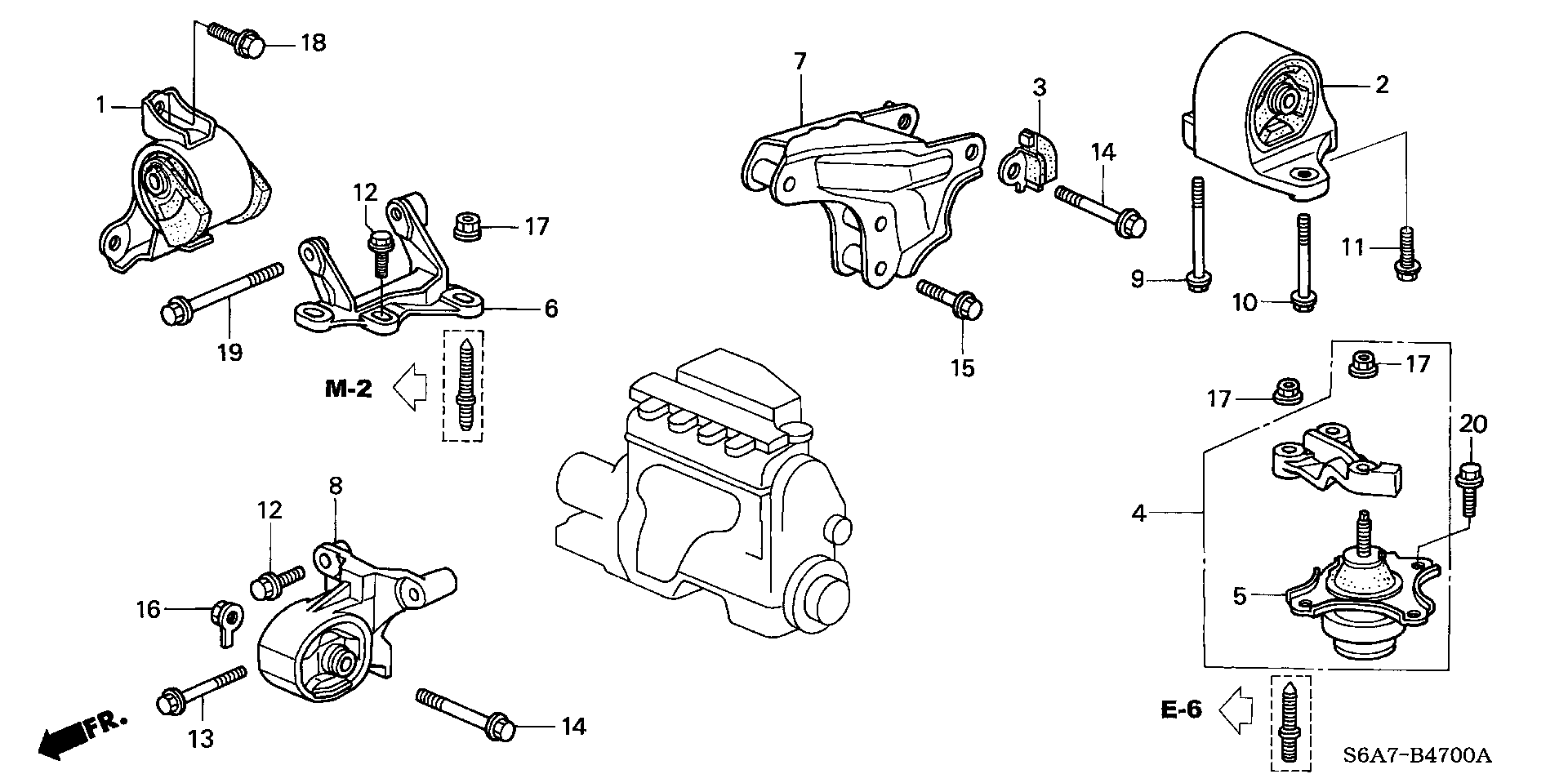 Honda 50820S5AA08 - Подушка, опора, подвеска двигателя unicars.by