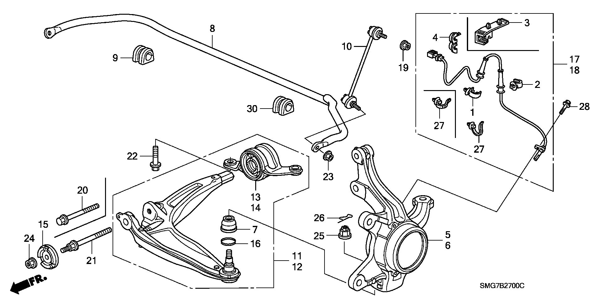 Honda 51395-SMG-E02 - Сайлентблок, рычаг подвески колеса unicars.by