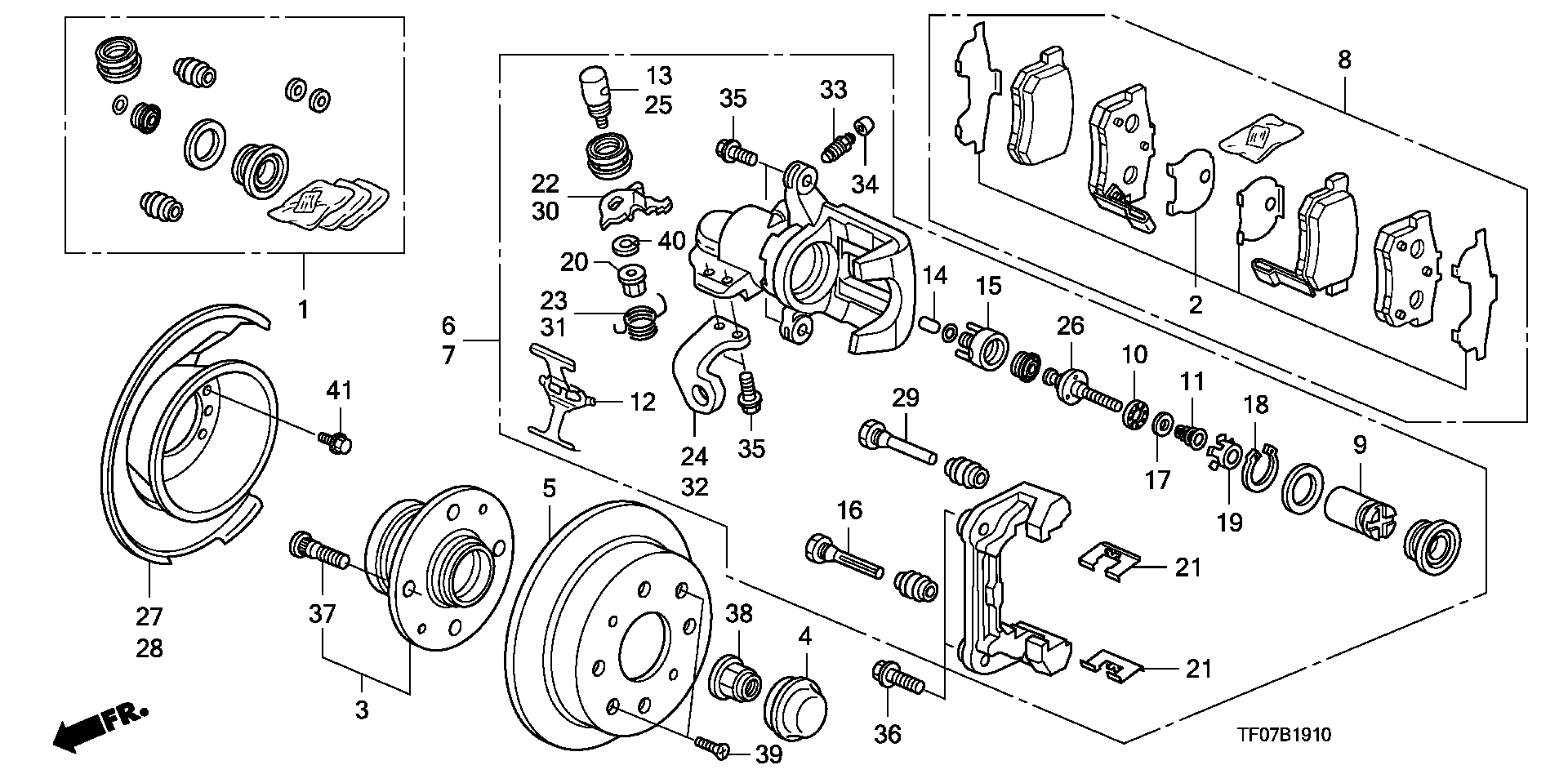 Honda 43022TF0G00 - Тормозные колодки, дисковые, комплект unicars.by