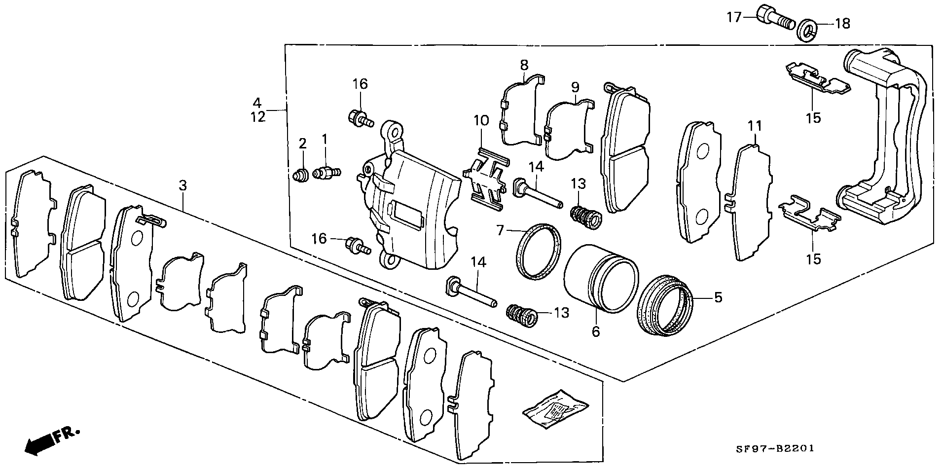 Honda 45022-SE0-G10 - Тормозные колодки, дисковые, комплект unicars.by