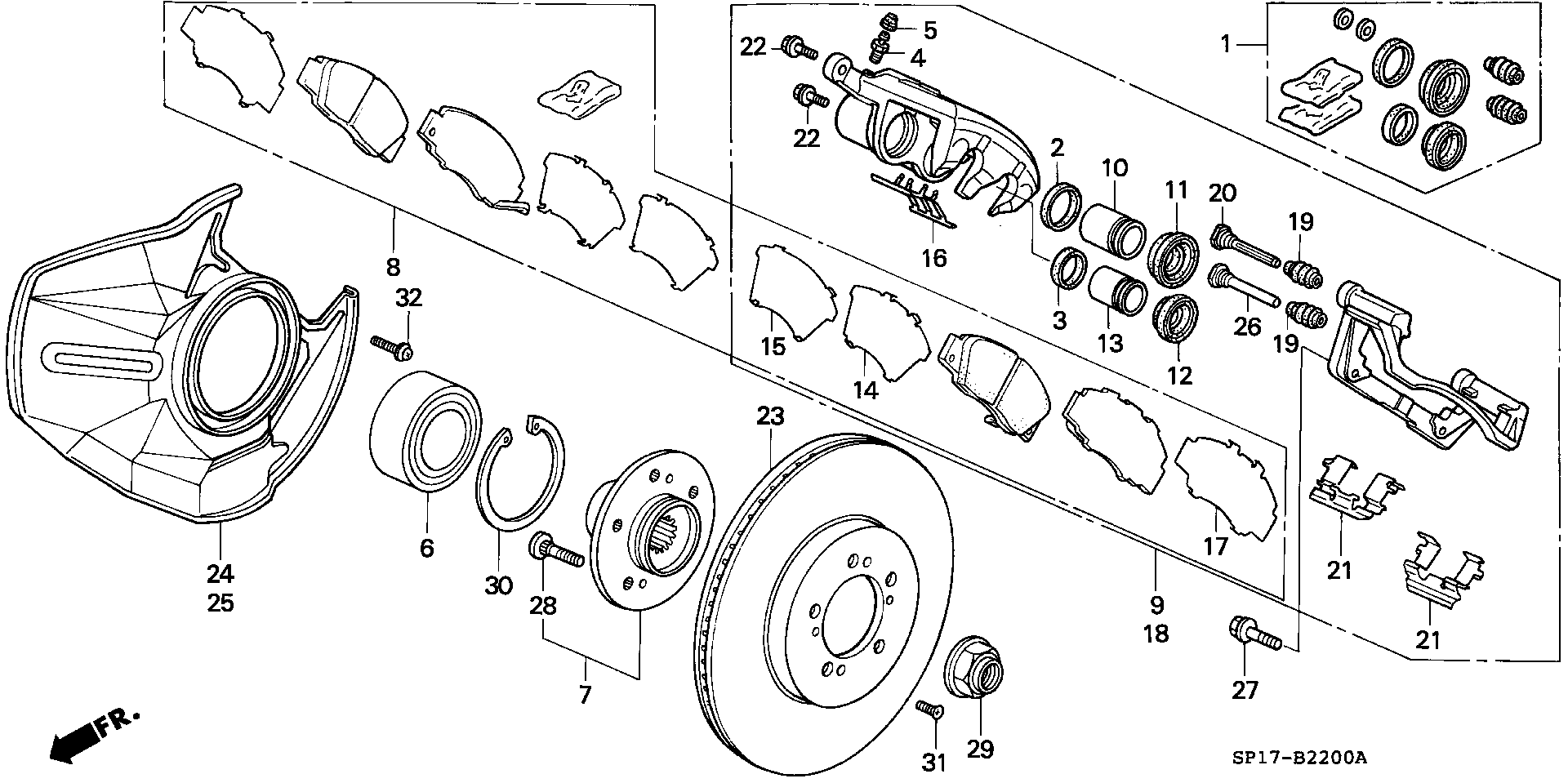 ACURA 45022-SL0-G00 - Тормозные колодки, дисковые, комплект unicars.by