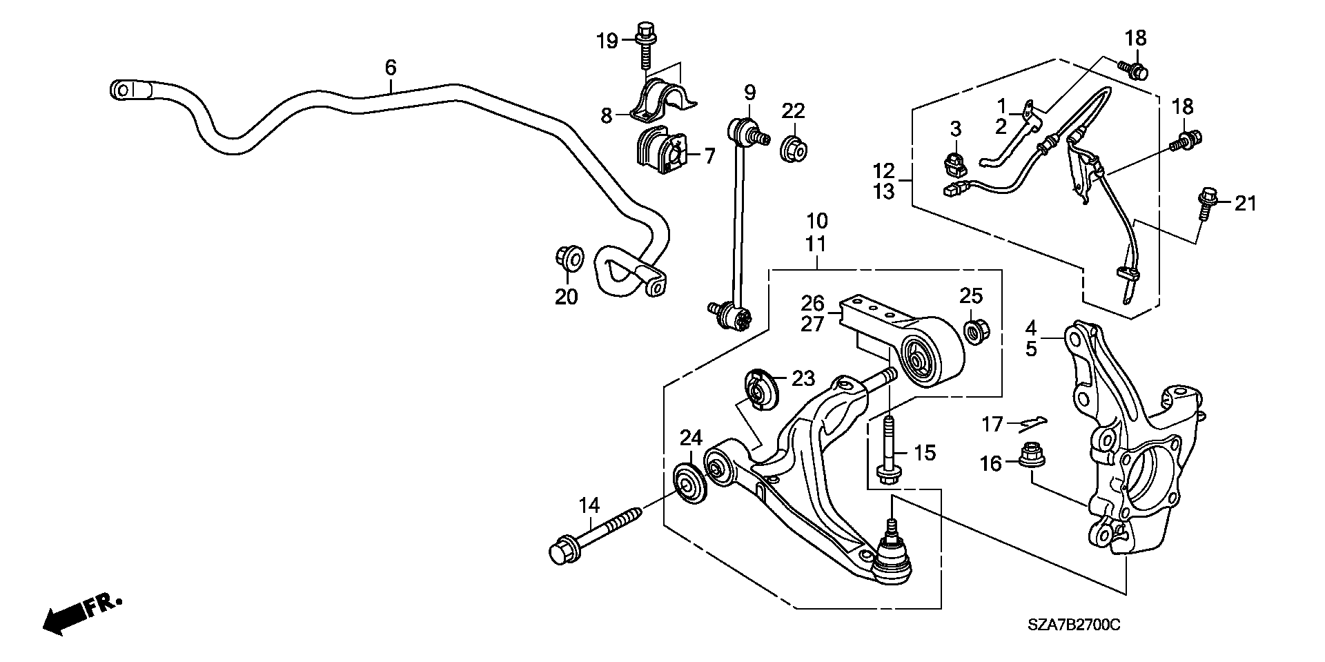 Honda 51350-SZA-A02 - Сайлентблок, рычаг подвески колеса unicars.by