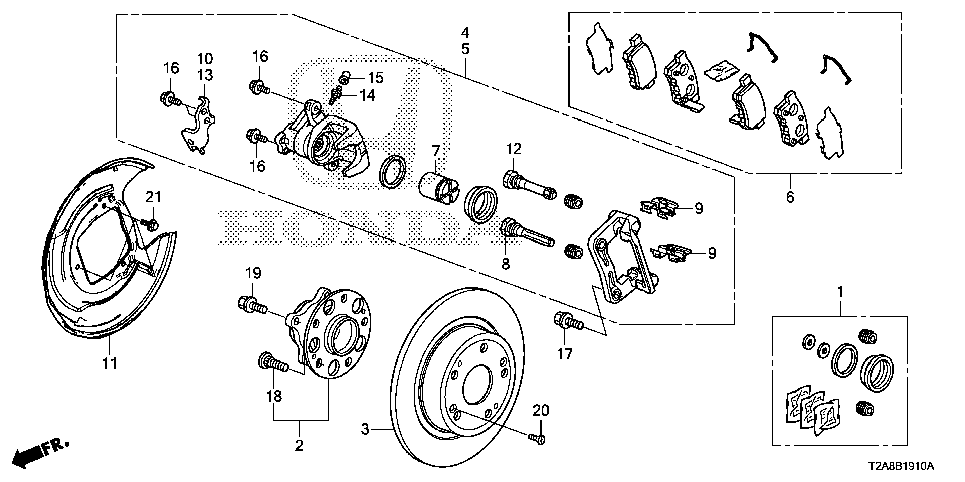 ACURA 43022TA0A81 - Тормозные колодки, дисковые, комплект unicars.by