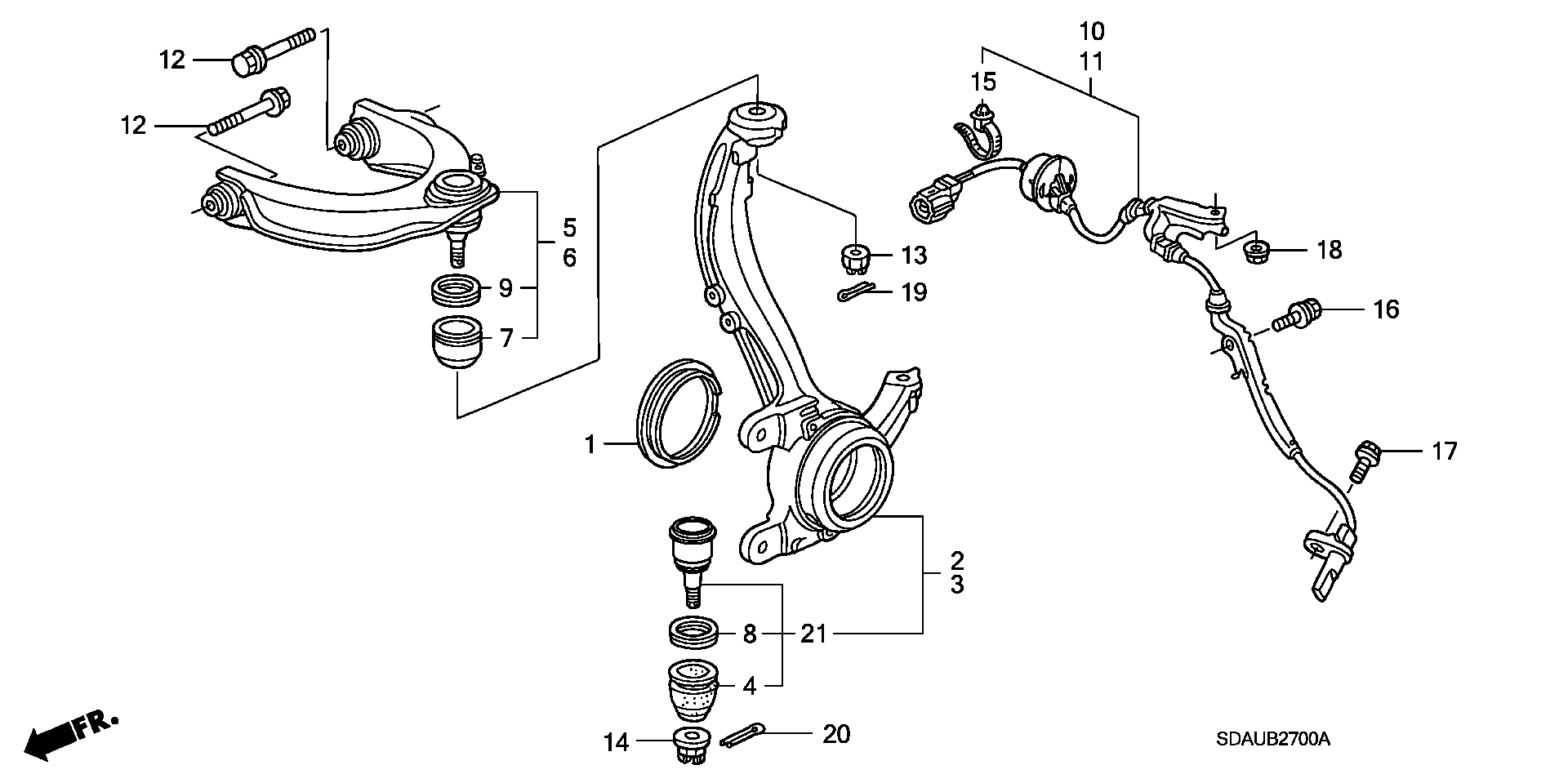 Honda 51210-SDA-A02 - Наконечник рулевой тяги, шарнир unicars.by