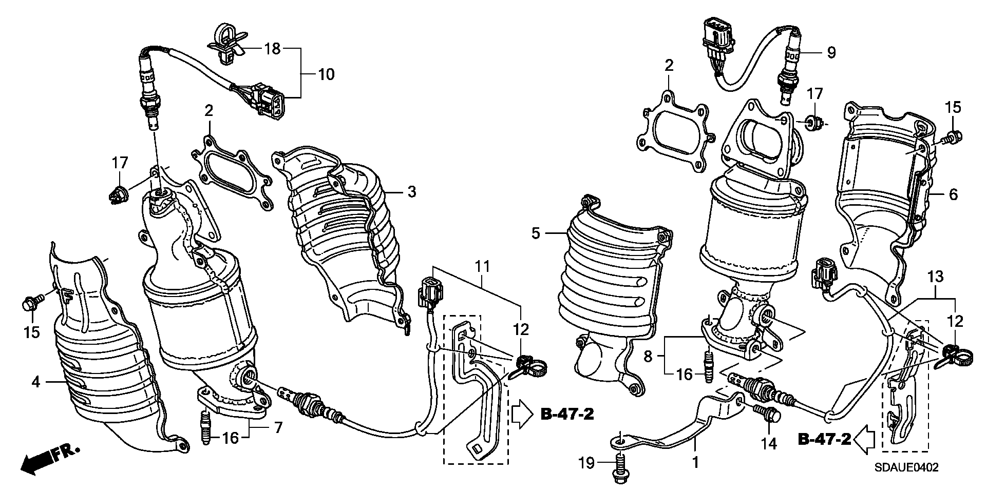 Honda 36542-RKB-004 - Лямбда-зонд, датчик кислорода unicars.by