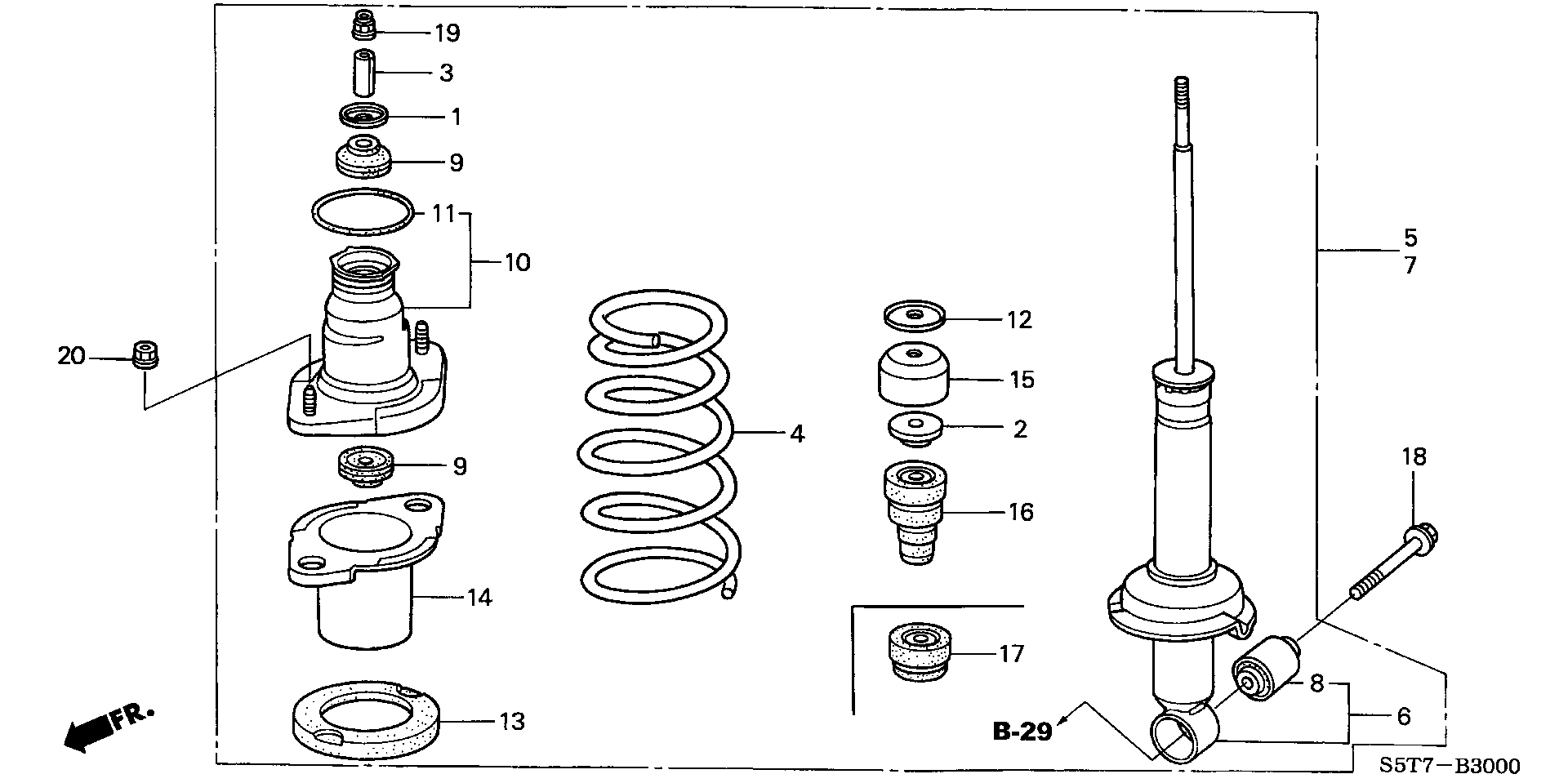 Honda 52685S5A004 - Опора стойки амортизатора, подушка unicars.by