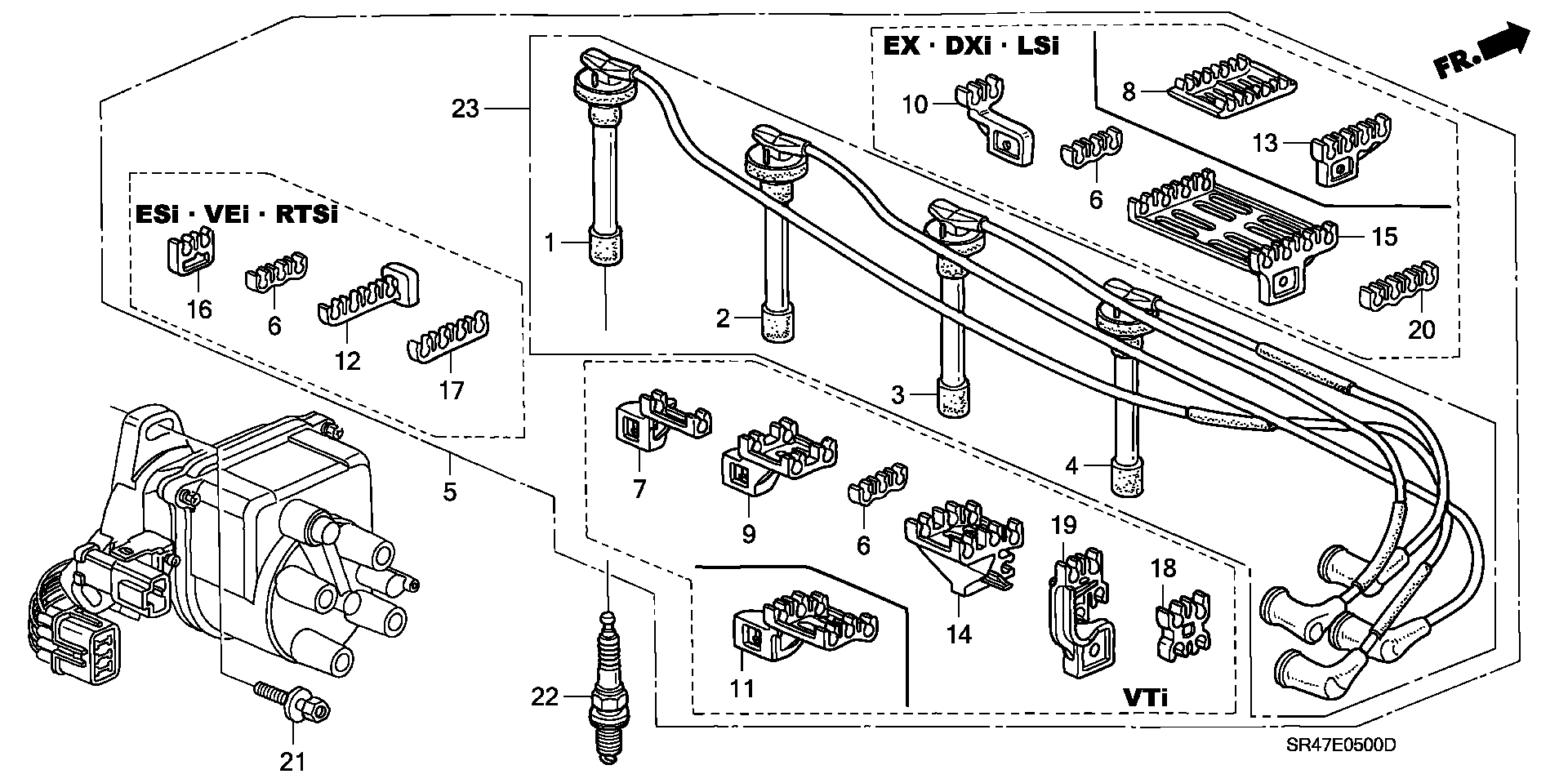 Honda 32701-P07-000 - Комплект проводов зажигания unicars.by