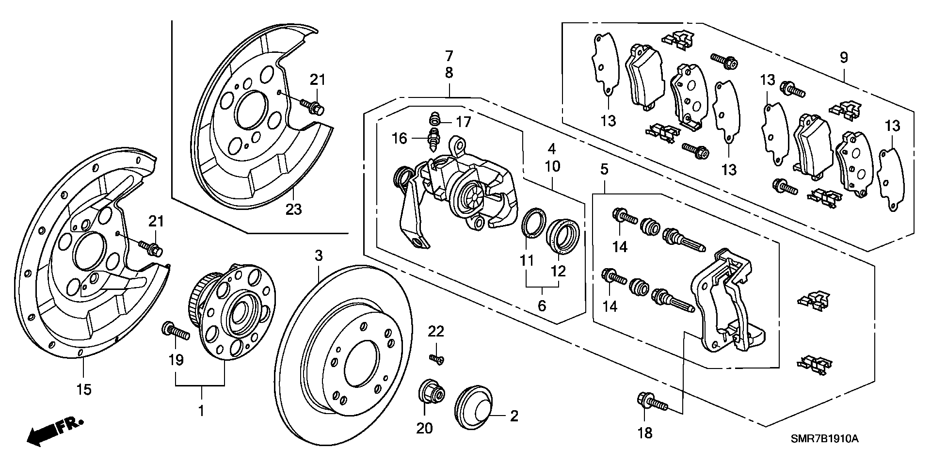 Honda 43022-SMG-E01 - Тормозные колодки, дисковые, комплект unicars.by