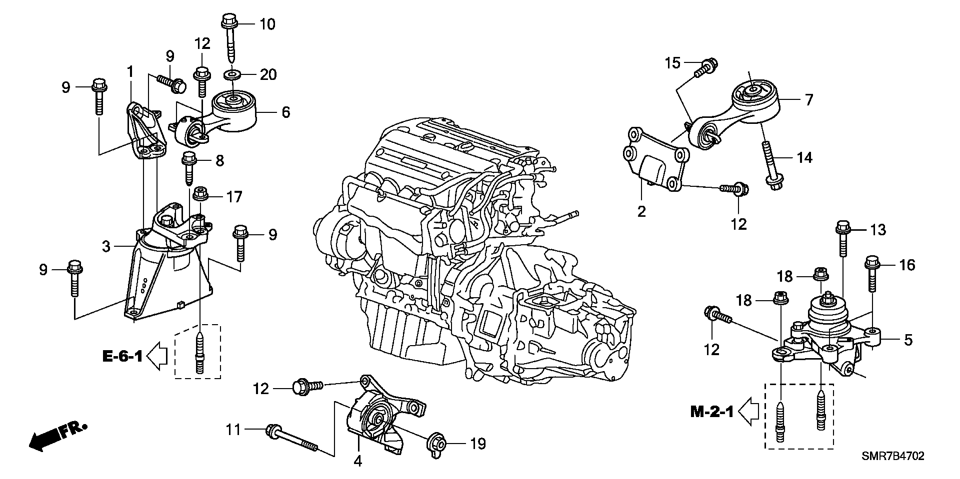 Honda 50830SVBA01 - Подушка, опора, подвеска двигателя unicars.by