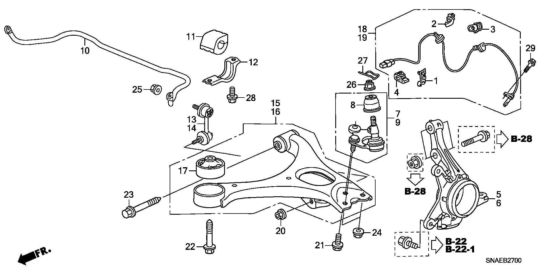 ACURA 51350-SNA-A03 - ARM, R. FR. (LOWER) unicars.by