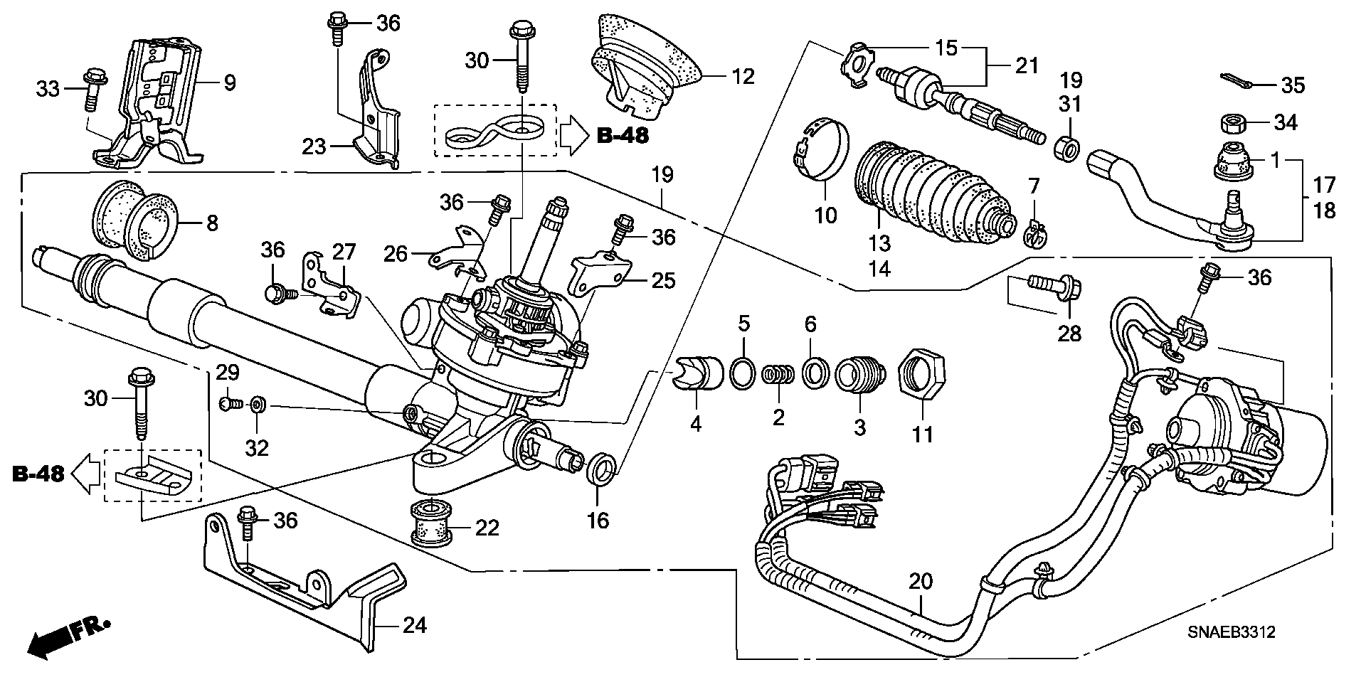 Honda 53535-SNA-A01 - Пыльник, рулевое управление unicars.by