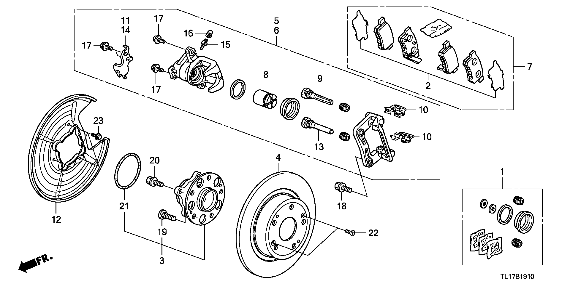 Honda 43022-TL1-G01 - Тормозные колодки, дисковые, комплект unicars.by