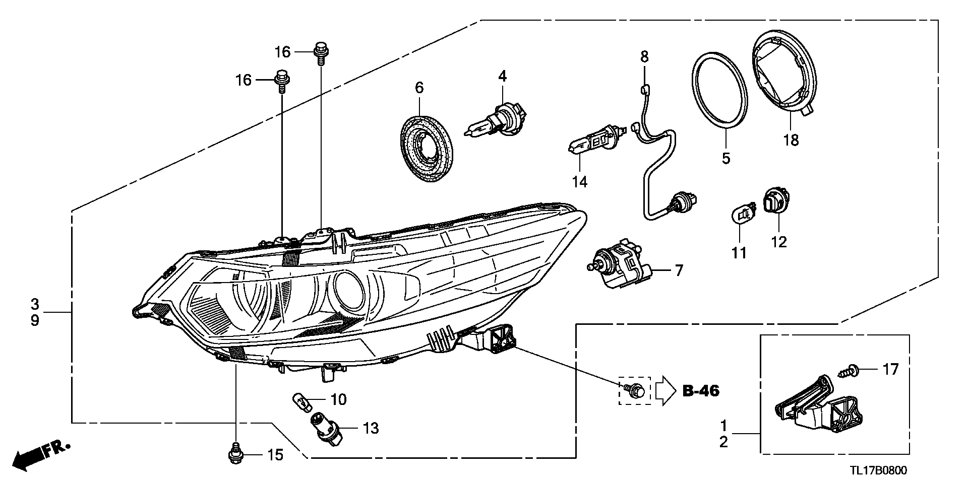 Honda 33115-S84-A11 - Лампа накаливания, противотуманная фара unicars.by