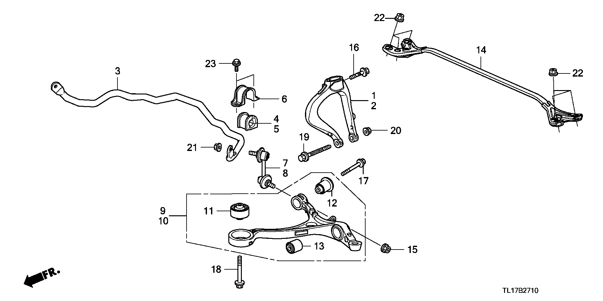 Honda 51360-TA0-A00 - Рычаг подвески колеса unicars.by