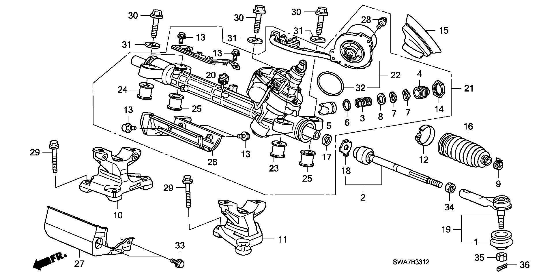 Honda 53534-SMA-003 - Комплект пыльника, рулевое управление unicars.by