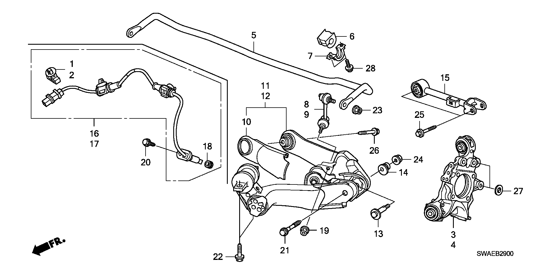 Honda 52210SWAA00 - Сайлентблок, рычаг подвески колеса unicars.by