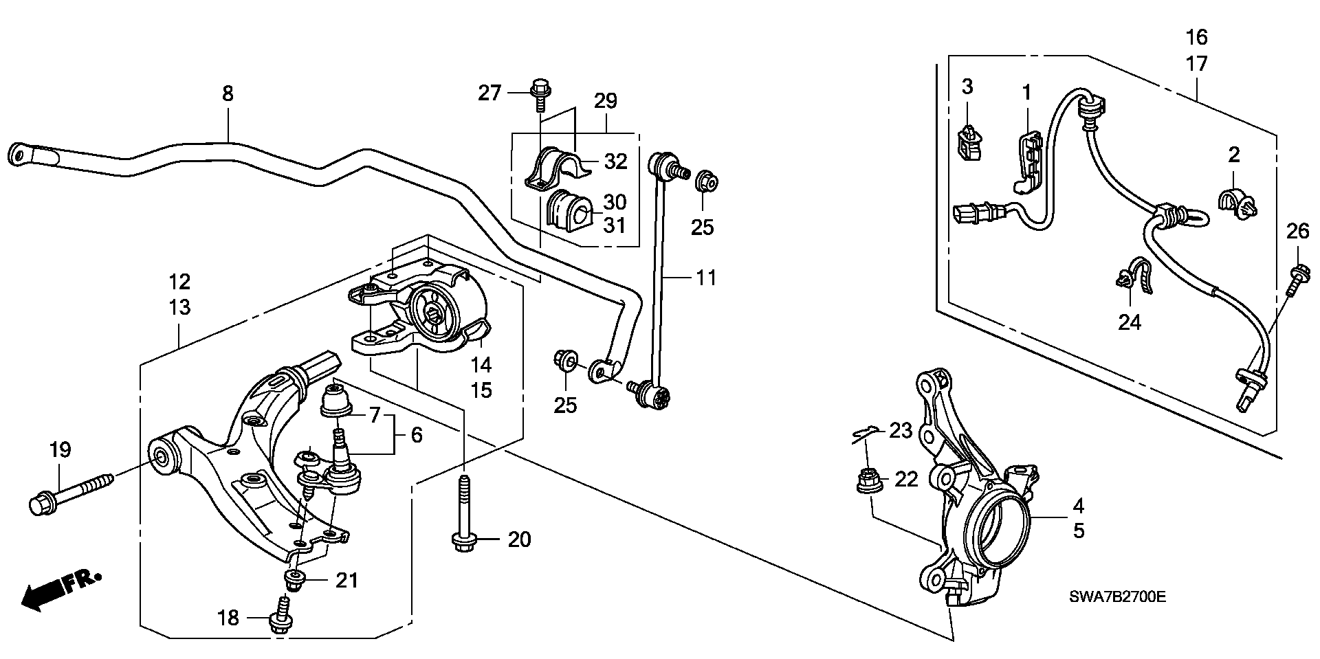 Honda 51360-SWA-E01 - Рычаг подвески колеса unicars.by