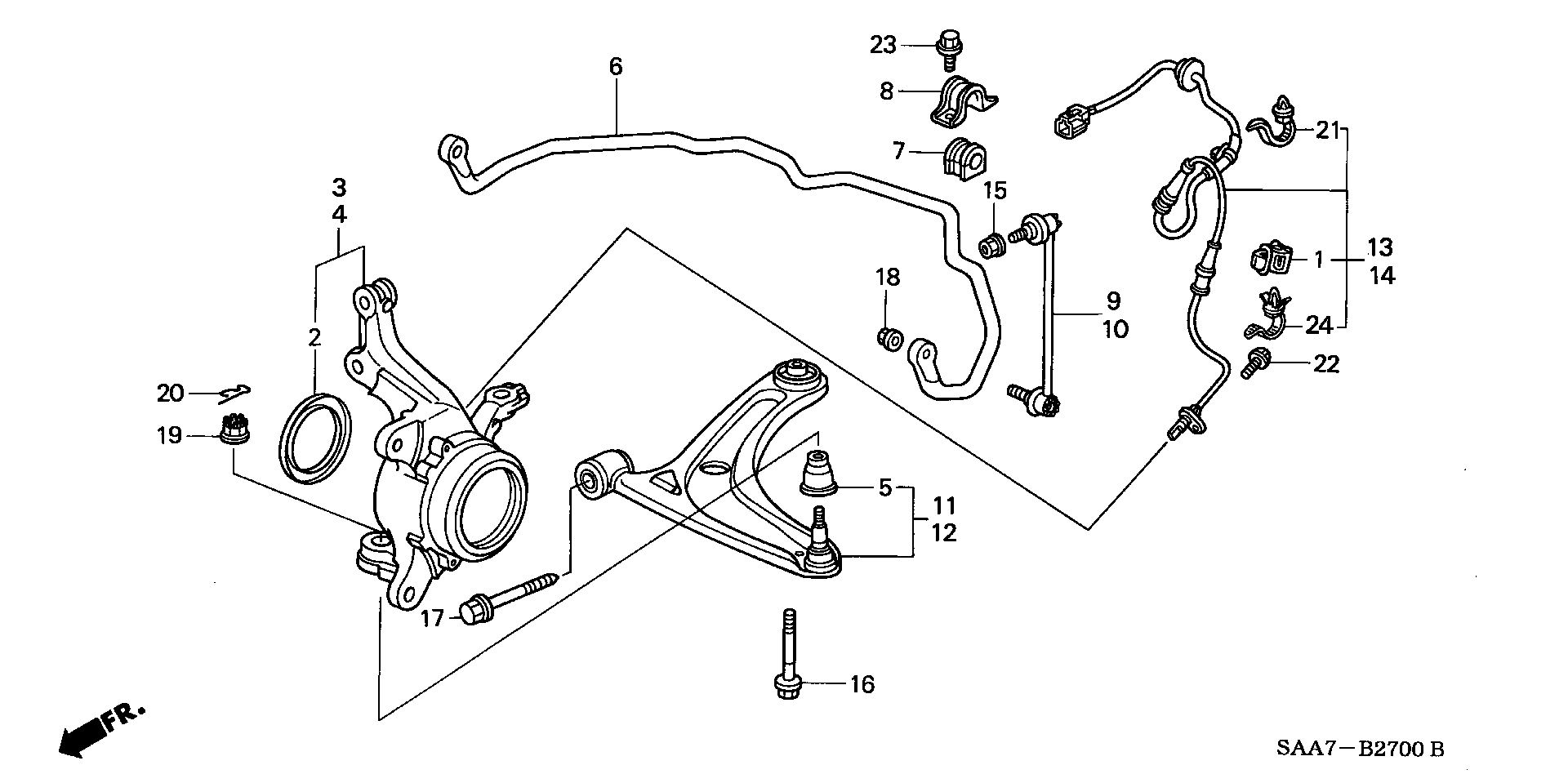 Honda 51360-SAA-E01 - Рычаг подвески колеса unicars.by