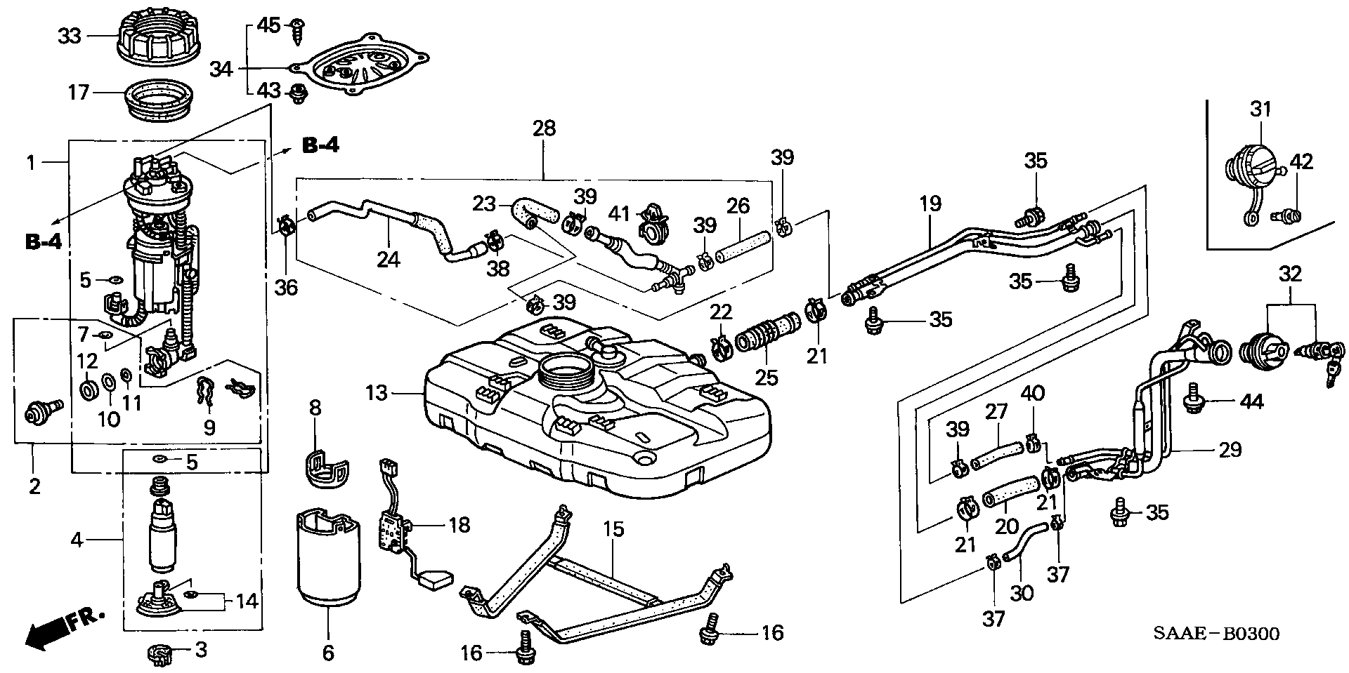 Honda 16010-SAA-000 - Топливный фильтр unicars.by