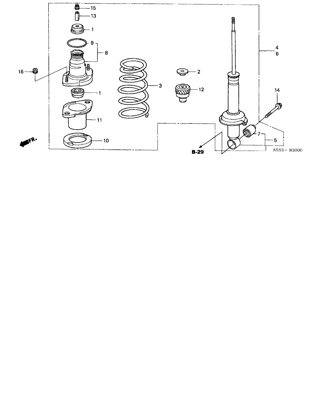 Honda 52728-S0A-004 - Опора стойки амортизатора, подушка unicars.by