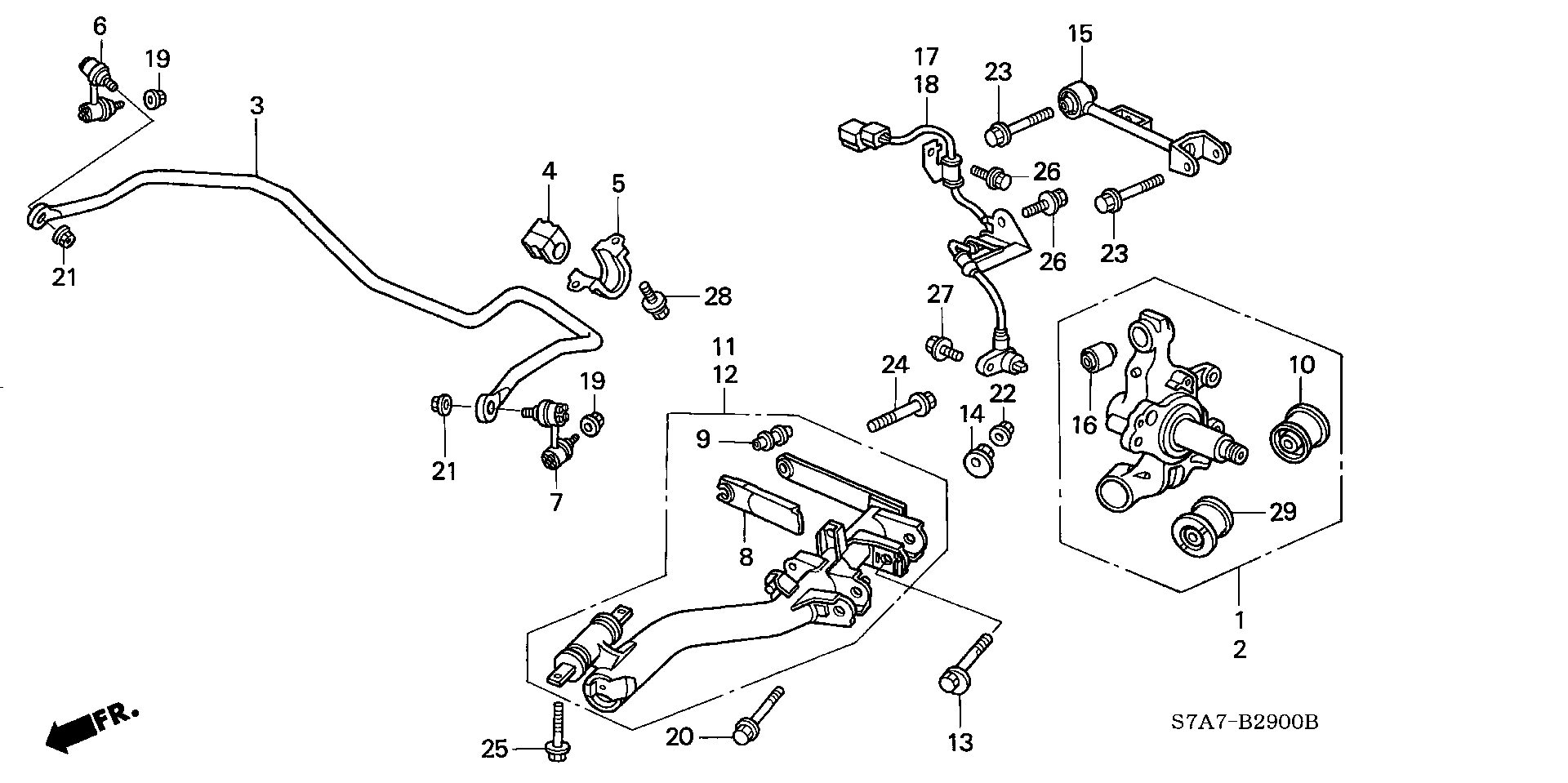 Honda 52370S7AG03 - Сайлентблок, рычаг подвески колеса unicars.by