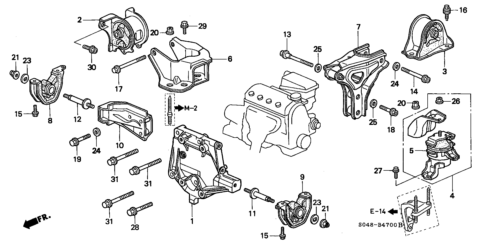 Honda 50820-S04-013 - Подушка, опора, подвеска двигателя unicars.by