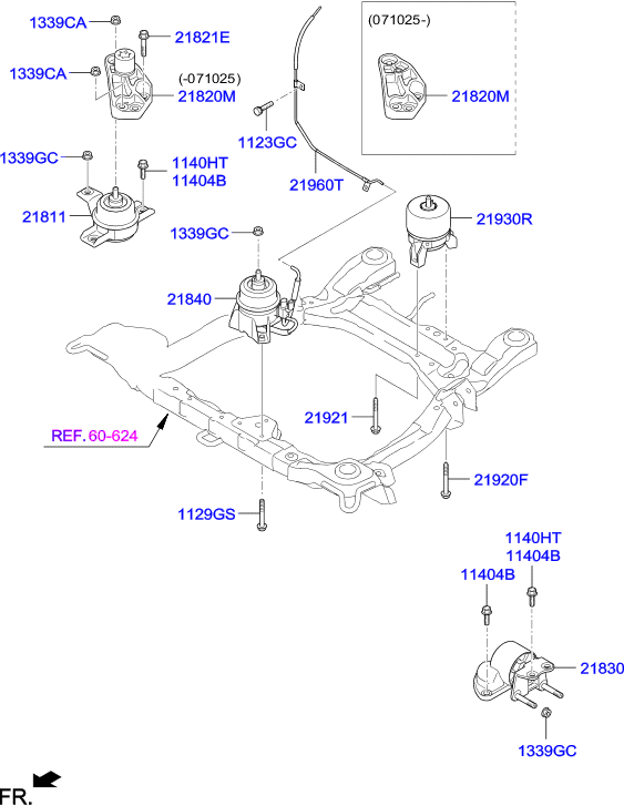 Hyundai 218112B000 - Подушка, опора, подвеска двигателя unicars.by