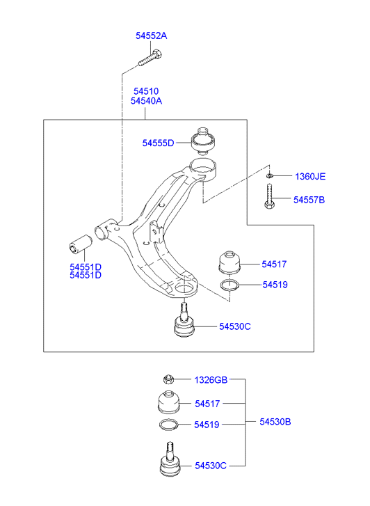 KIA 54501-25000 - Рычаг подвески колеса unicars.by