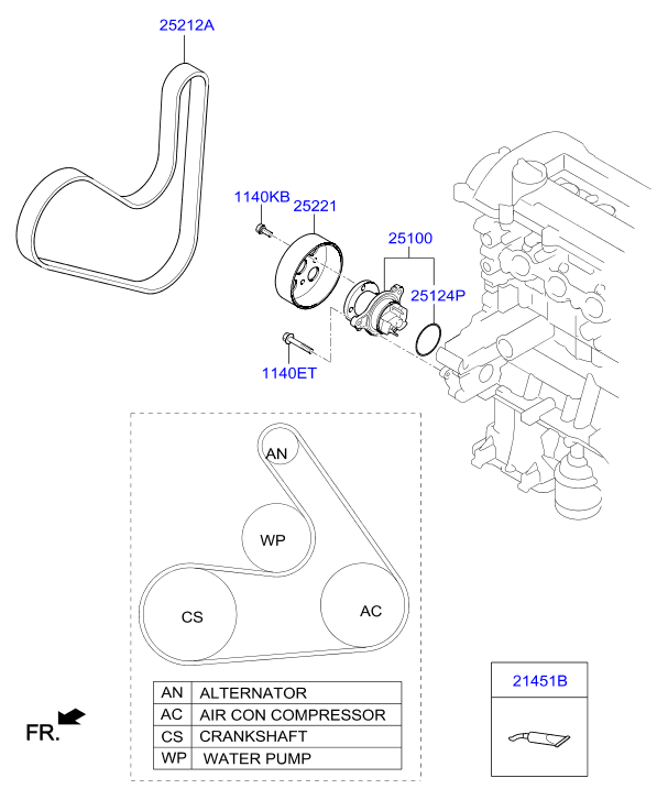 Hyundai 2521203050 - Поликлиновой ремень unicars.by