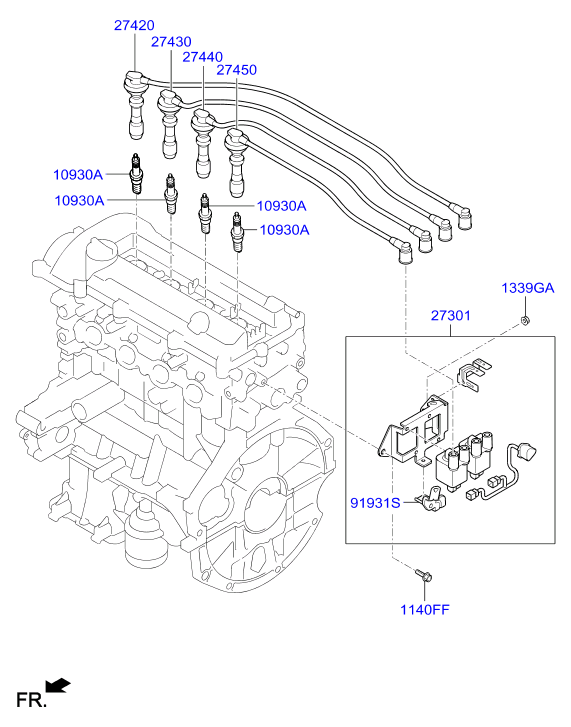 Hyundai 18848 10080 - Свеча зажигания unicars.by