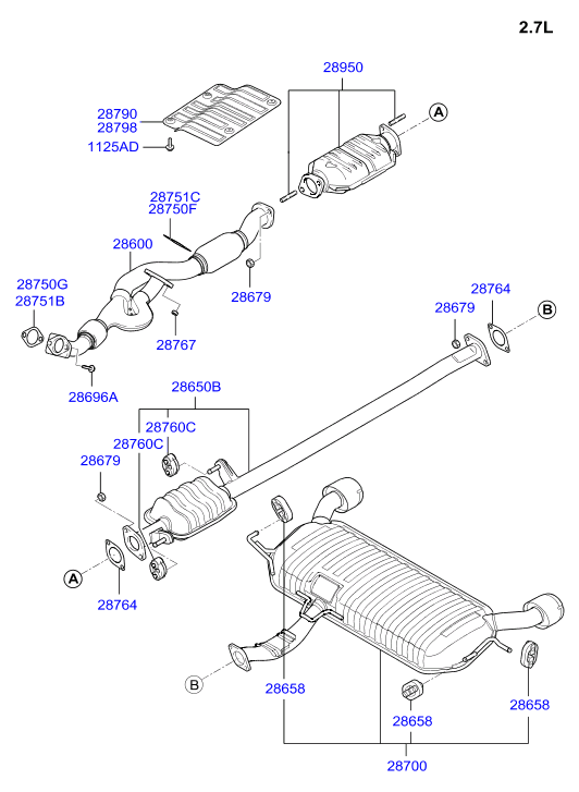 Hyundai 2895037630 - Катализатор unicars.by