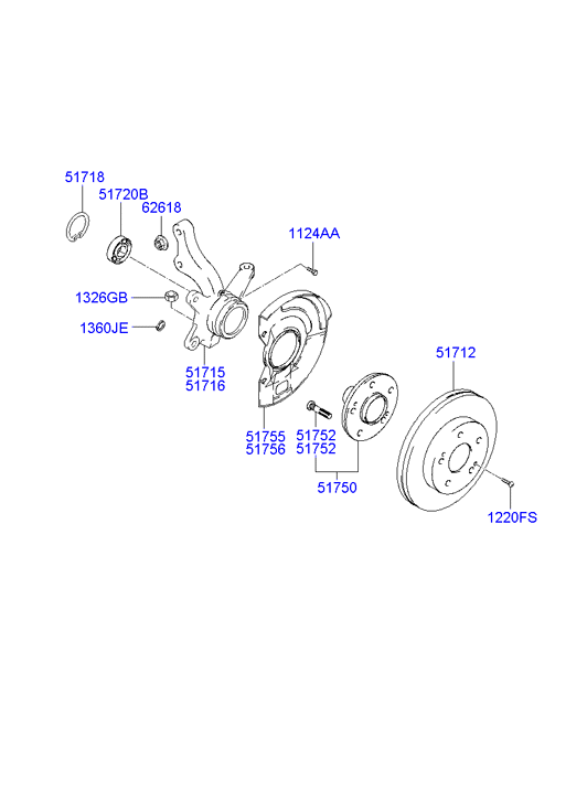 Hyundai 51712-2C000 - Тормозной диск unicars.by