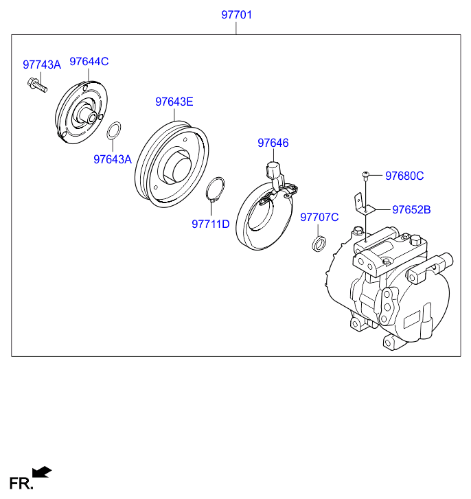 Hyundai 97701-2V000 - Компрессор кондиционера unicars.by