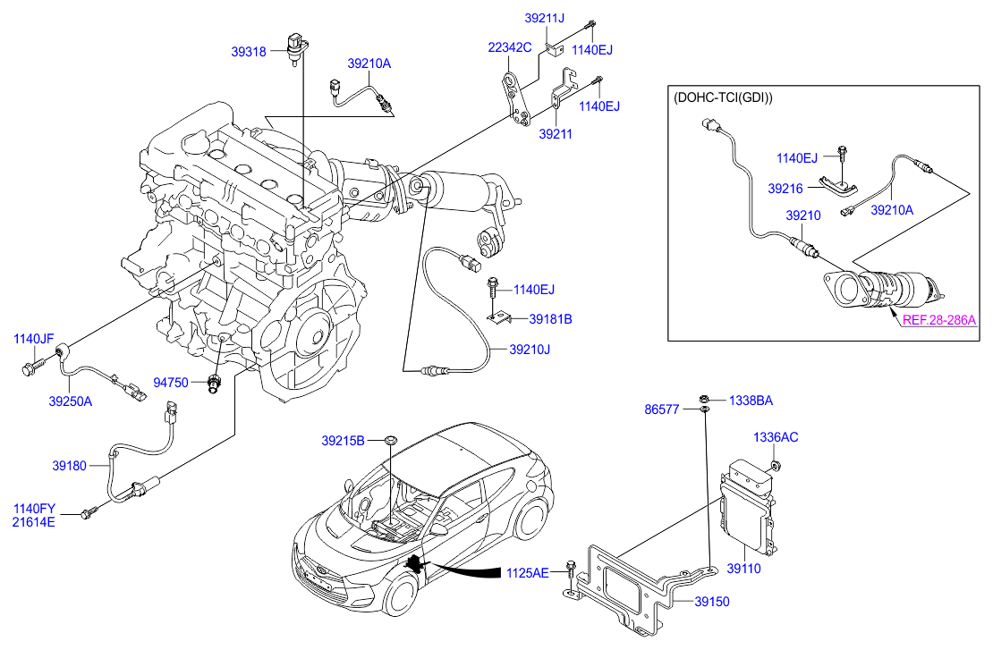 Hyundai 392102B270 - Лямбда-зонд, датчик кислорода unicars.by