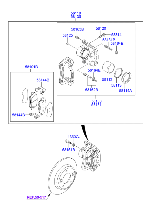 Hyundai 58101-2VA20 - Тормозные колодки, дисковые, комплект unicars.by