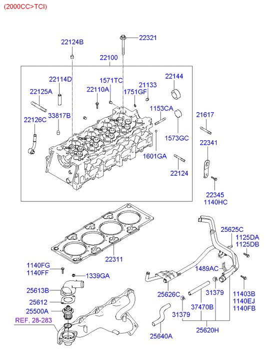 Hyundai 25500-23001 - Термостат охлаждающей жидкости / корпус unicars.by