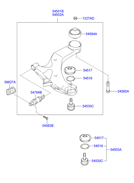 KIA 54500-2D002 - Рычаг подвески колеса unicars.by