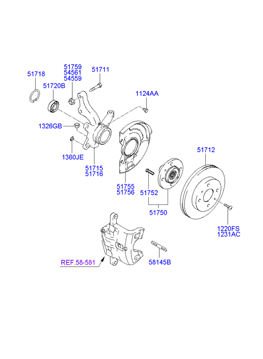 Hyundai (BEIJING) 517123D100 - Тормозной диск unicars.by