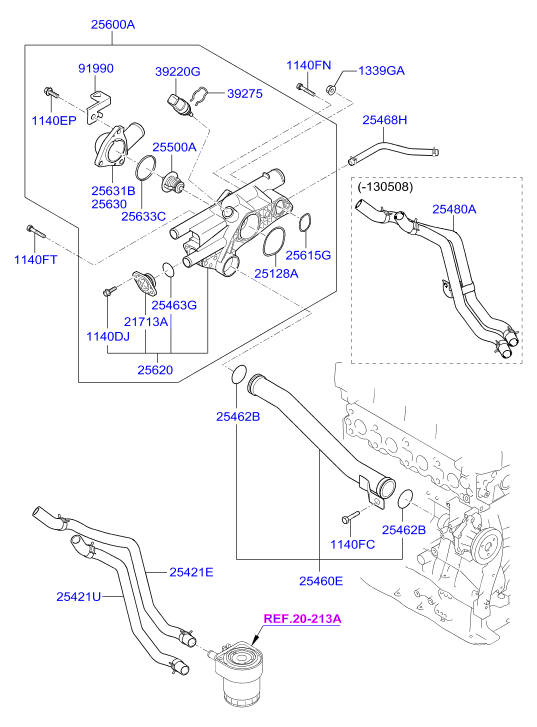 Hyundai 2550026100 - Термостат охлаждающей жидкости / корпус unicars.by