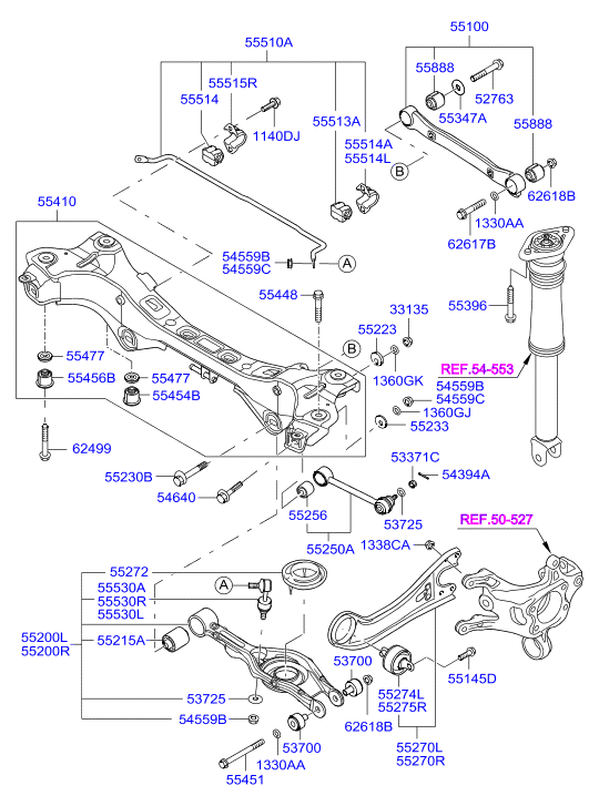 Hyundai 55256 3R000 - Сайлентблок, рычаг подвески колеса unicars.by