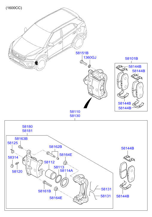 KIA 58101M0A10 - Тормозные колодки, дисковые, комплект unicars.by