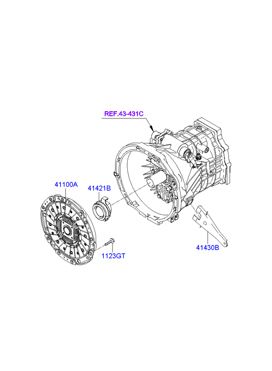 Hyundai 41412-49600 - Выжимной подшипник сцепления unicars.by