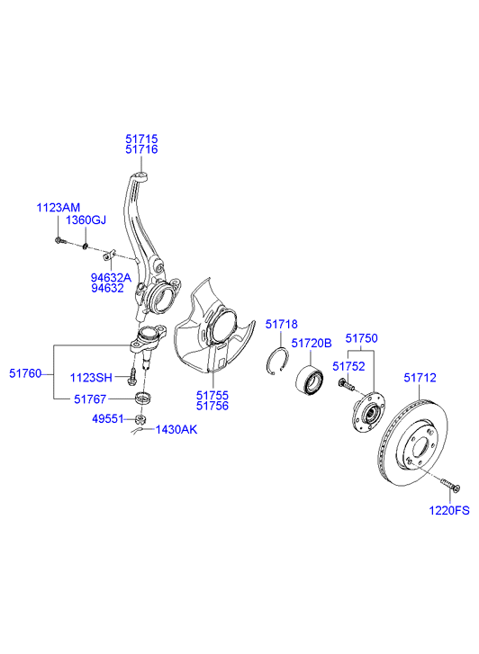 KIA 51760-3K000 - Шаровая опора, несущий / направляющий шарнир unicars.by