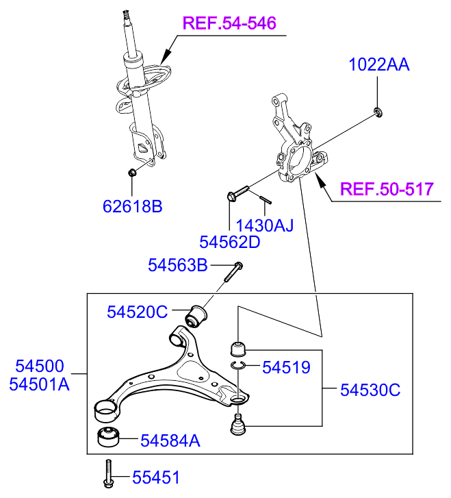 MASTER-SPORT GERMANY 54550 2P000 - Bush - lower arm unicars.by