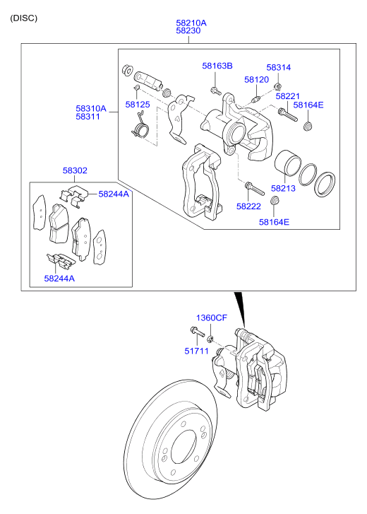 KIA 58302 A6A31 - Тормозные колодки, дисковые, комплект unicars.by