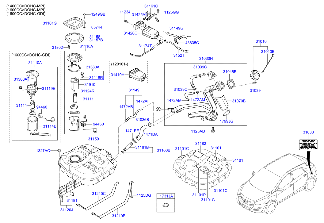 Hyundai 31110-A6900 - Топливный фильтр unicars.by